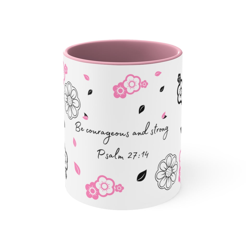 Black or Pink Accent Coffee Mug, 11oz |  4 Fine Works.