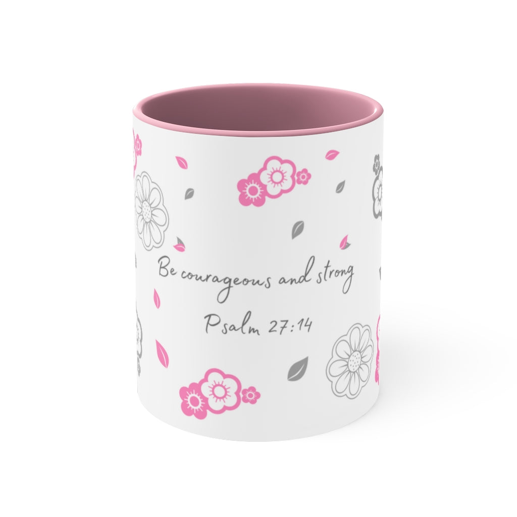 Pink Accent Coffee Mug, 11oz |  4 Fine Works.