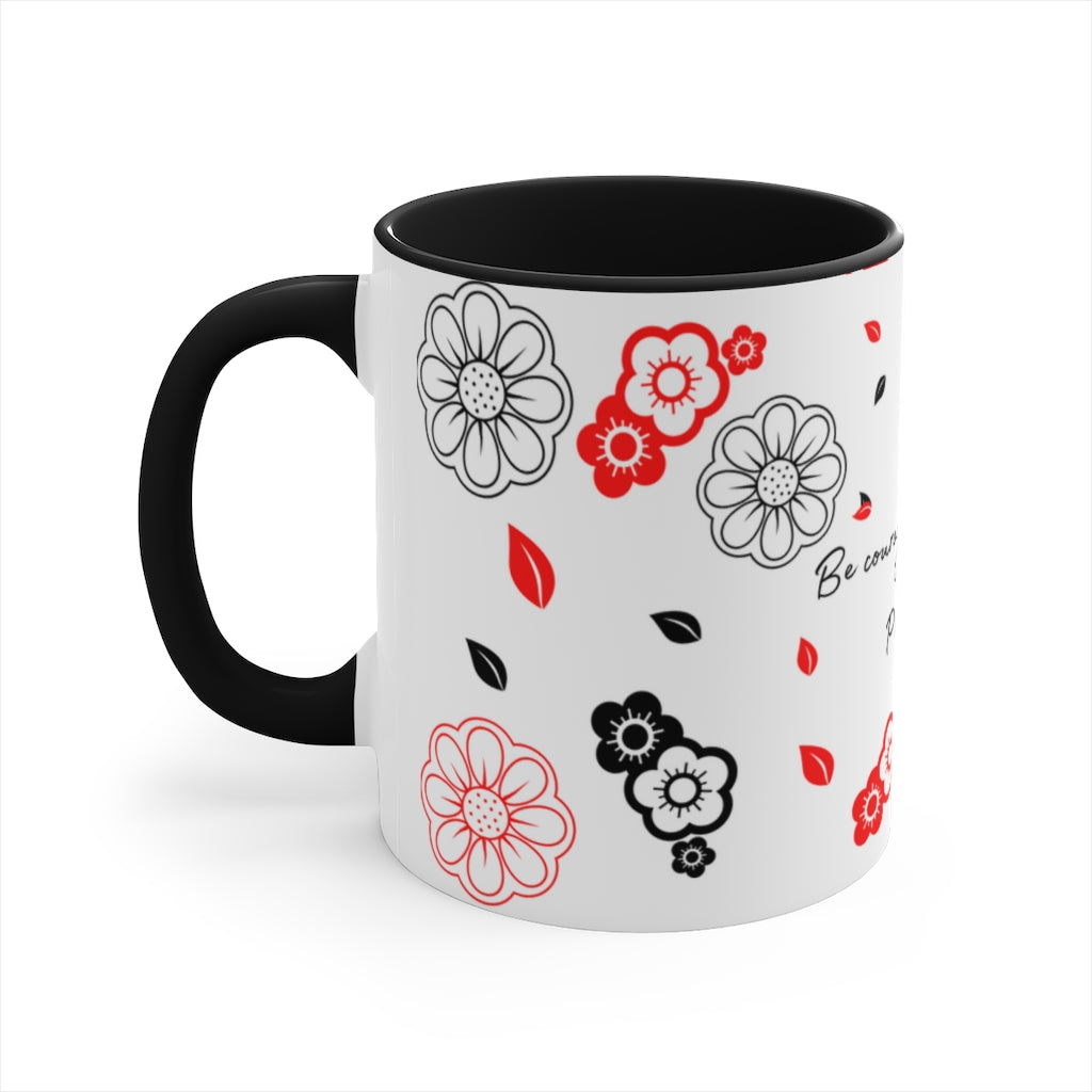 Black or Red Accented Coffee Mug, 11oz |  4 Fine Works.